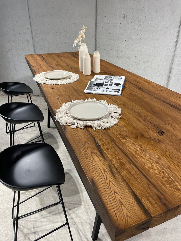 Bar Tisch Tischplatte Massivholz Eiche