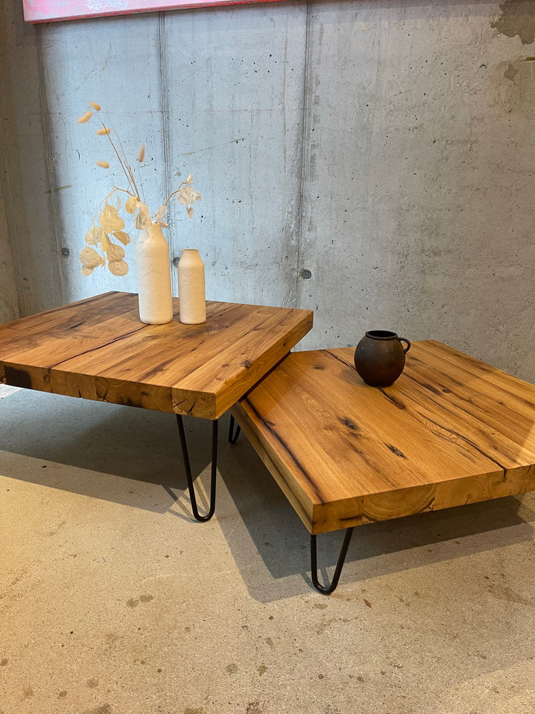 Charaktervoller Couchtisch | Wohnzimmertisch aus Massivholz nach Maß | Holzwerk Hamburg