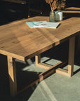 Massivholztisch Eiche mit Holzwangen