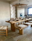 Massivholztisch aus Eichenholz rustikal | Esstisch Boho Style