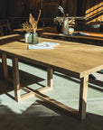 Massivholztisch Eiche mit Holzwangen