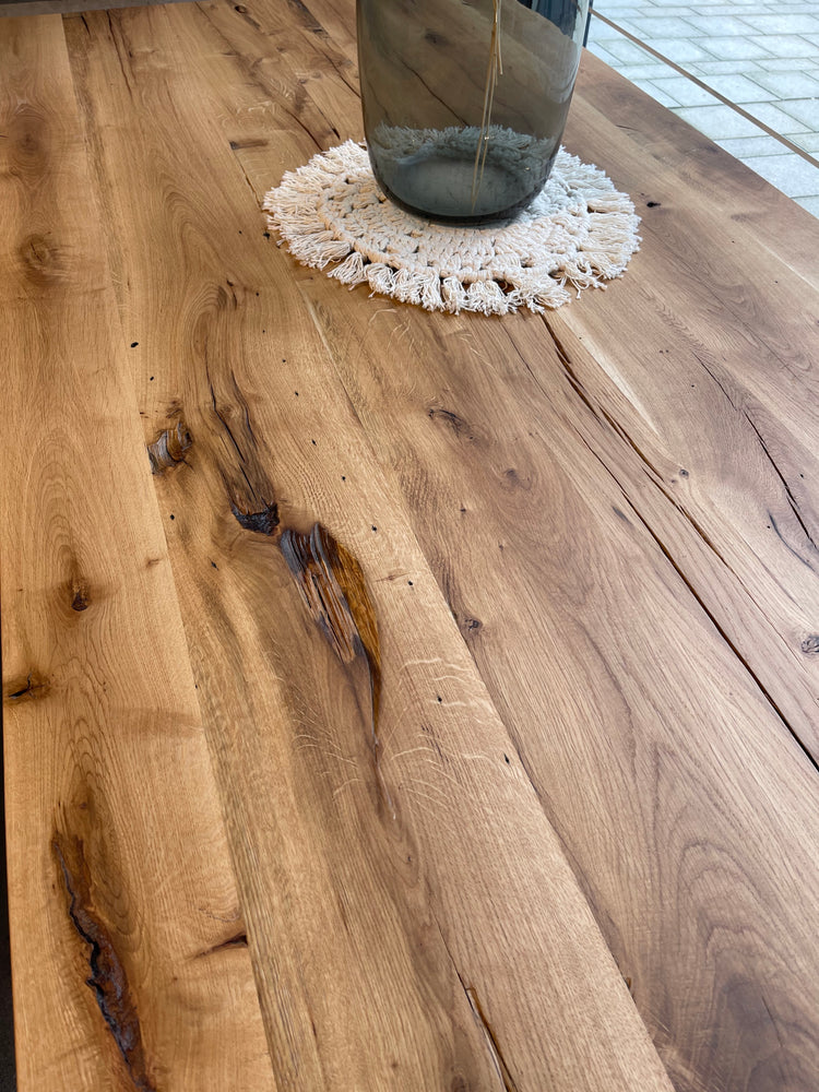 Massivholztisch Esstisch Eichenholz Altholz auf Maß | Esstisch Eiche Holz | Eichentisch individuell | Holztisch rustikal