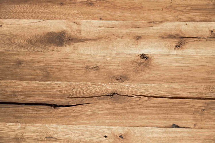 Altholztisch Eiche Rustikal | Tischgestell aus schwarzem Stahl | Holzwerk Hamburg