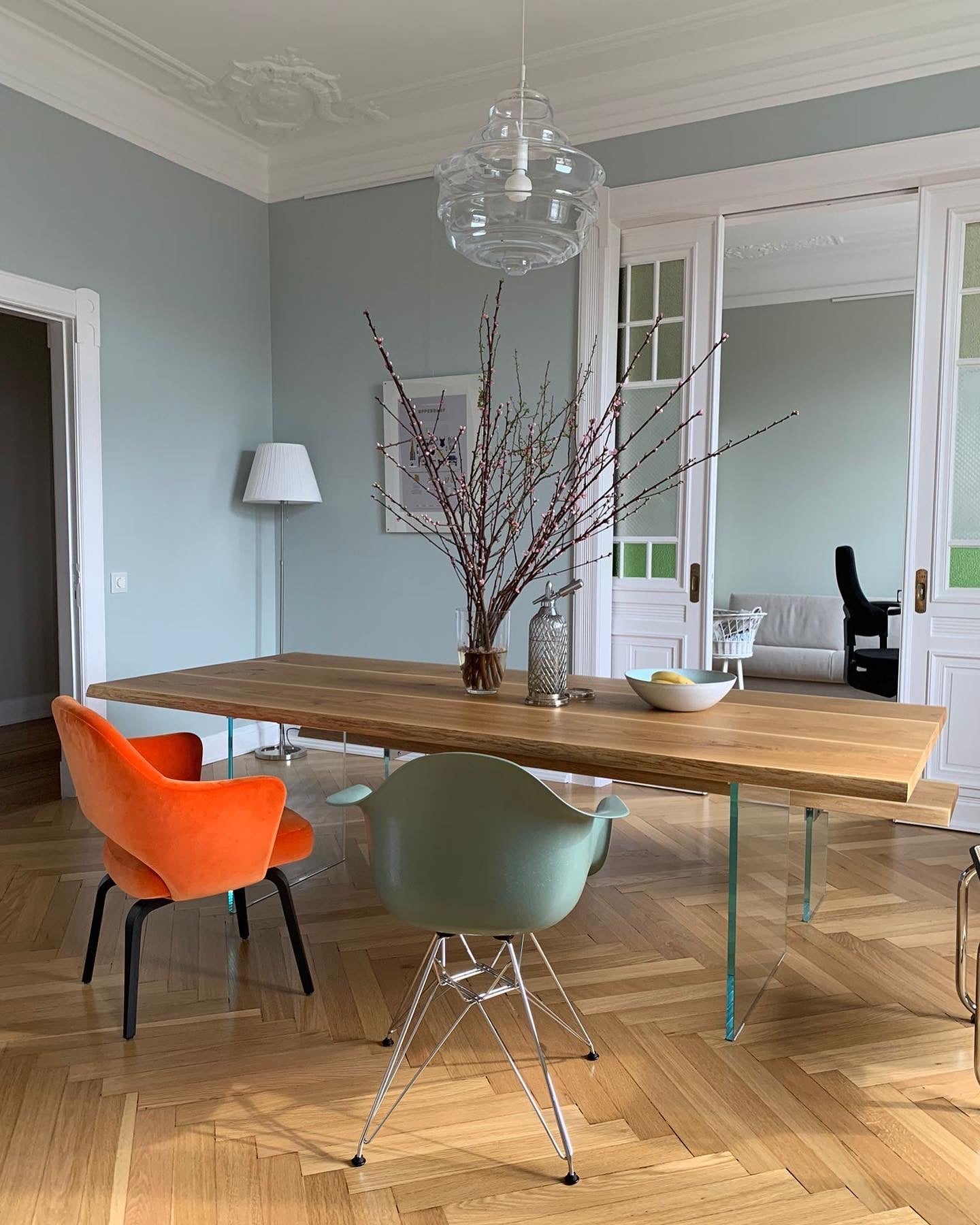 Esstisch Glasgestell Massivholztisch mit Glas | Holzwerk Hamburg 