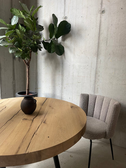 Runder Holztisch aus Massivholz | Esstisch mit runder Tischplatte 