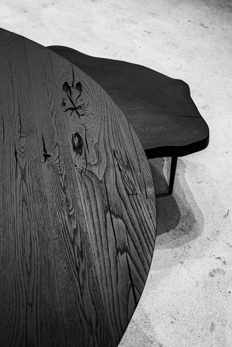 Holztisch rund schwarz 