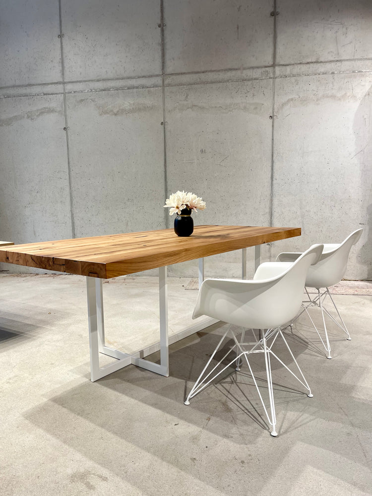 Esstisch Massivholztisch Tischgestell weiß 
