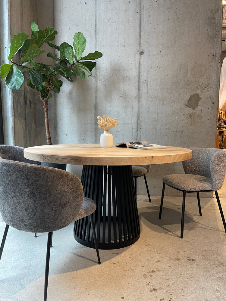 Runder Tisch | Tischgestell rund schwarz Lamellen