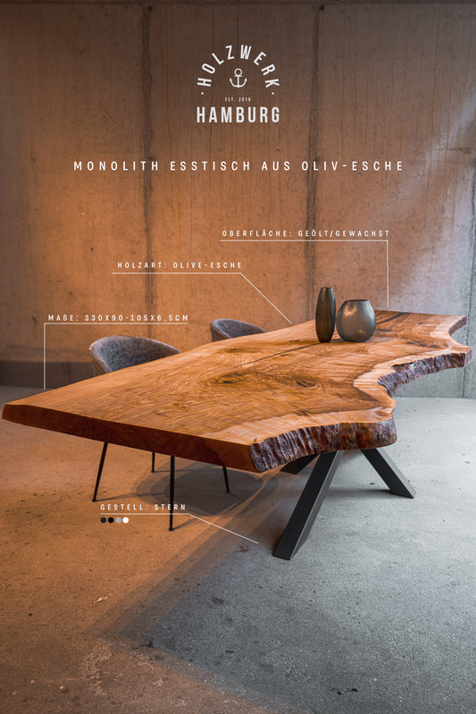 Tisch Unikat Eschenholz | Massivholztisch Esche 