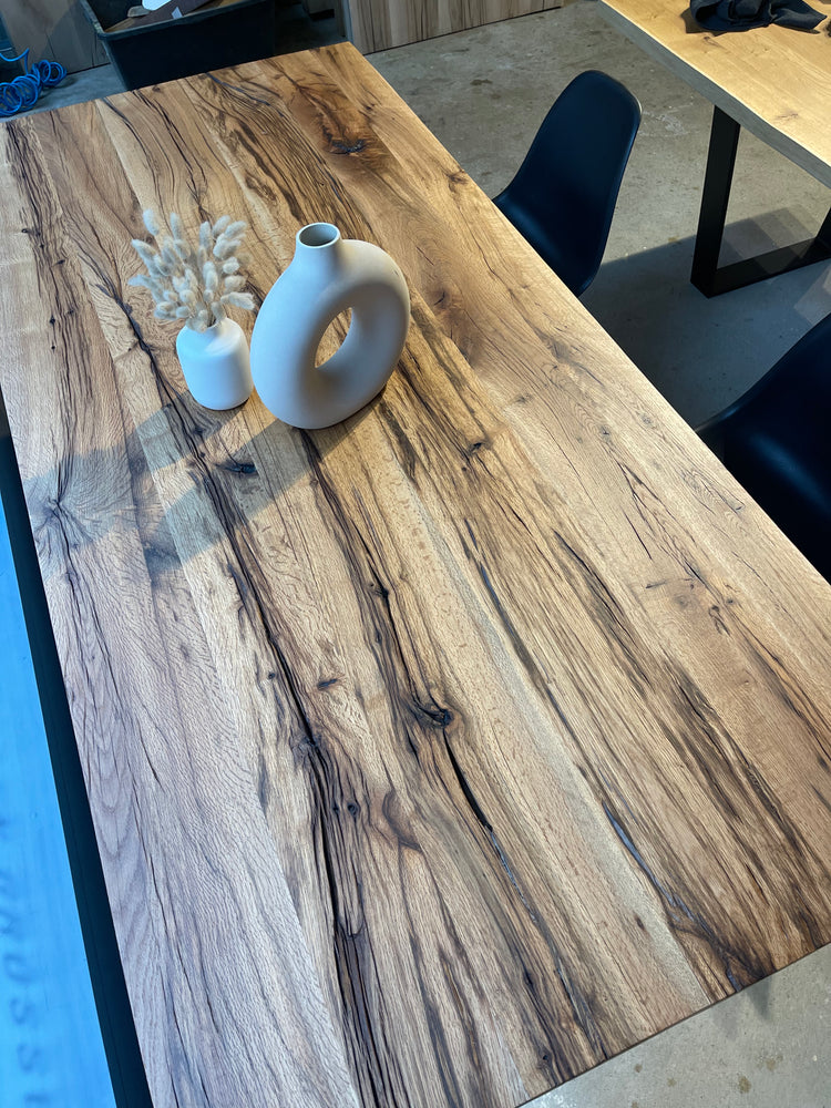 Tischplatte aus Eiche rustikal Naturholz Holztisch