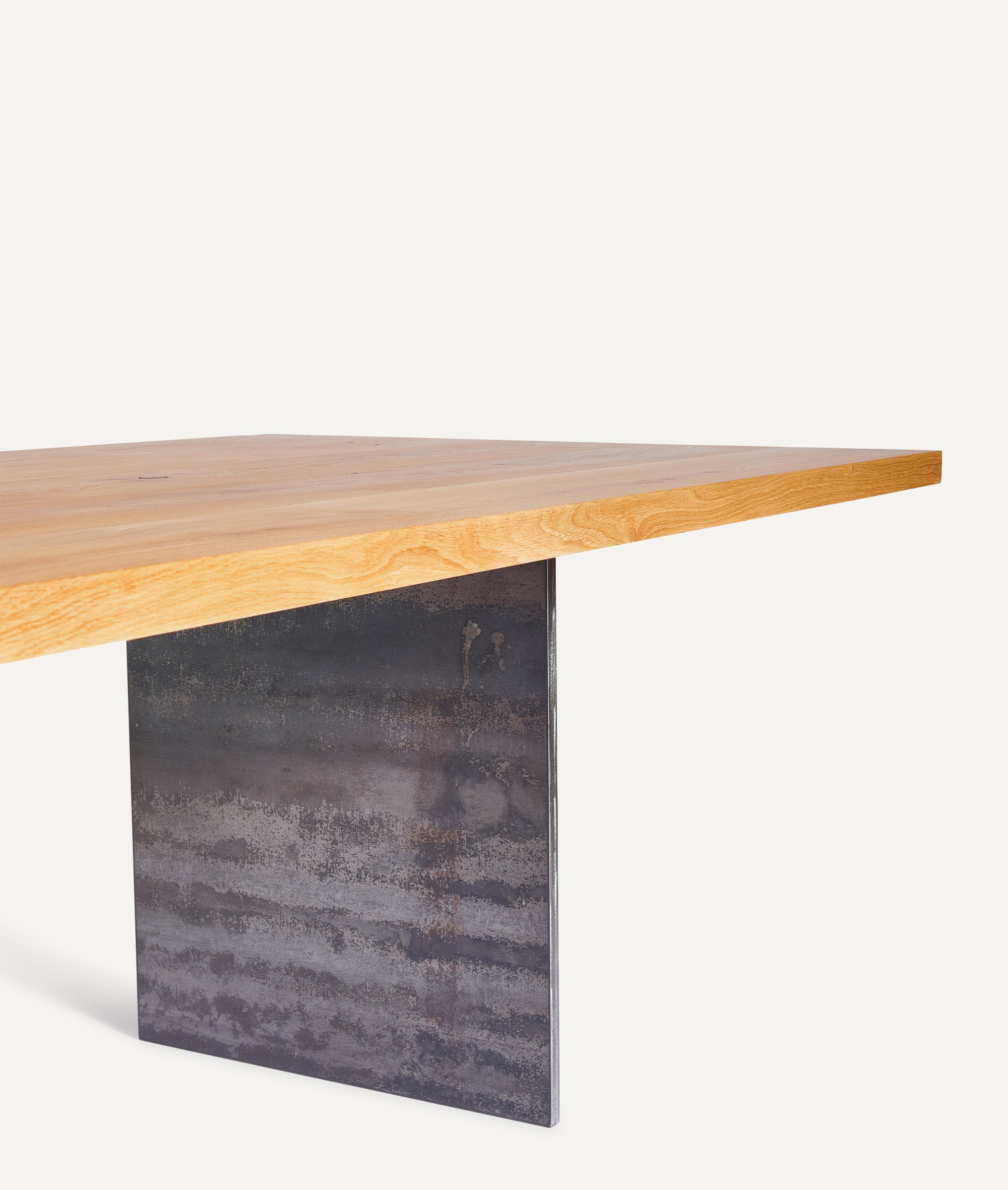 Massivholztisch Schreibtisch Eiche mit Metall Beinen