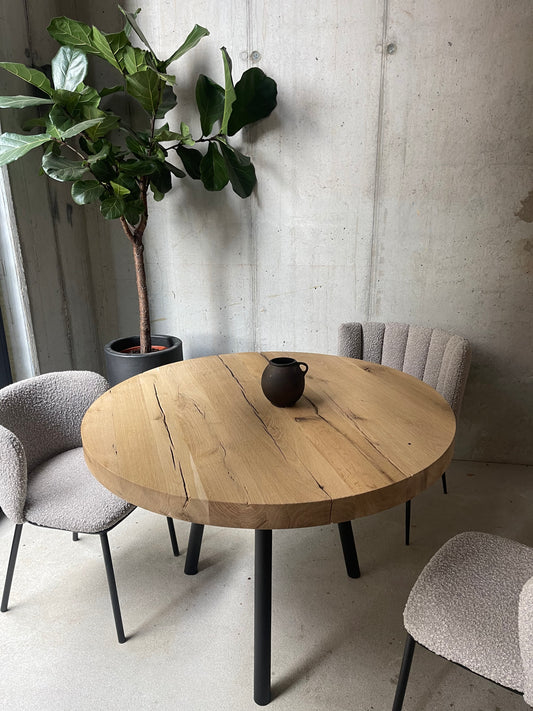 Esstisch rund | Esstisch Massivholz rund | Massivholztisch  Eiche rund  | Holzwerk Hamburg