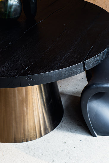Tisch schwarz Messing | Esstisch rund schwarz Messing 