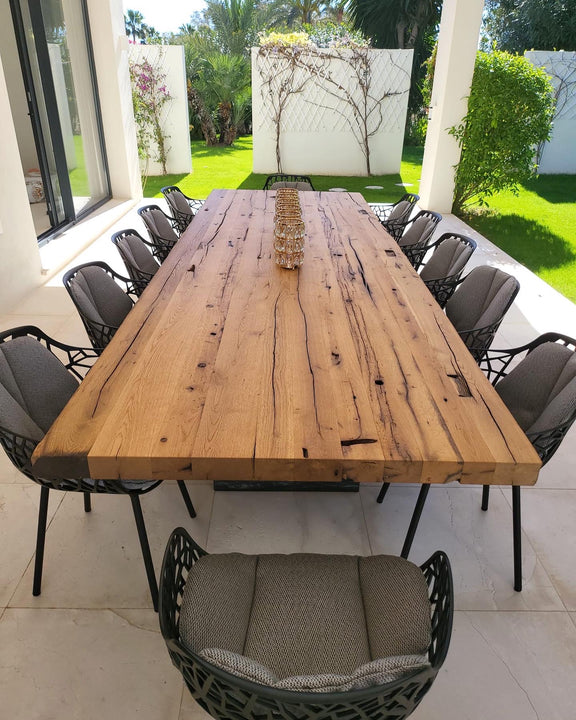 Gartentisch Eiche Holz Massivholztisch Outdoor Holztisch für die T