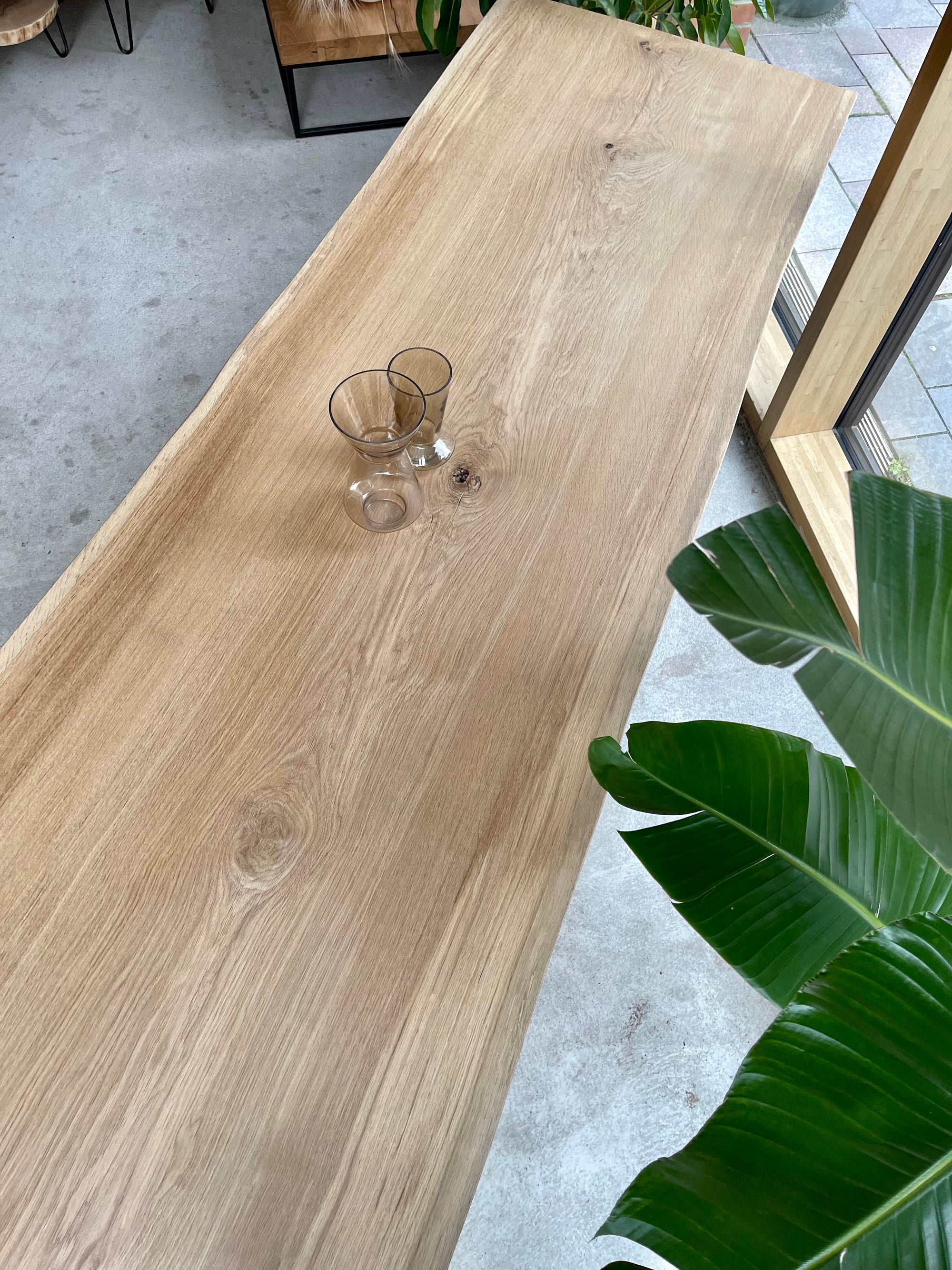 Holztisch Massivholz Tischplatte Eichenholz hell | Holzwerk Hamburg 